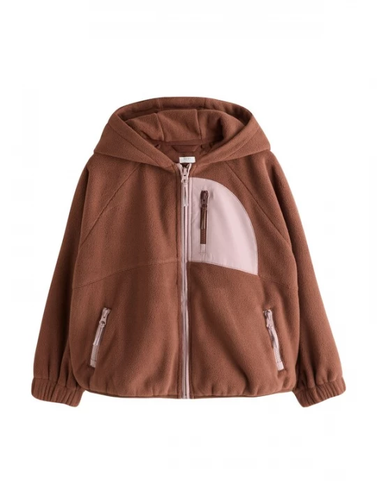 Foto van product Next Fleece jas chocoladebruin / rosa