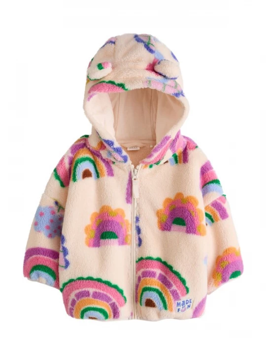 Foto van product Next Fleece jas crème / lichtgeel / spar / lavendel