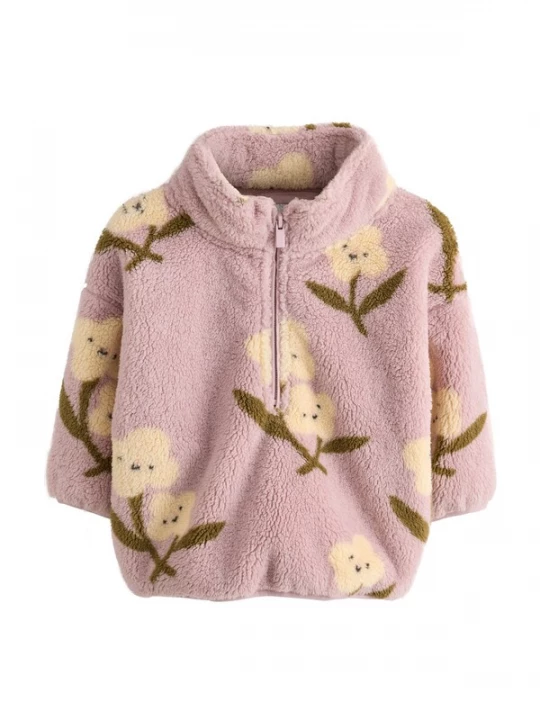Foto van product Next Fleece jas crème / olijfgroen / sering