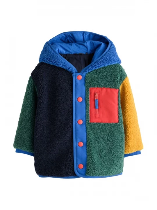 Foto van product Next Fleece jas navy / honing / smaragd / oranje