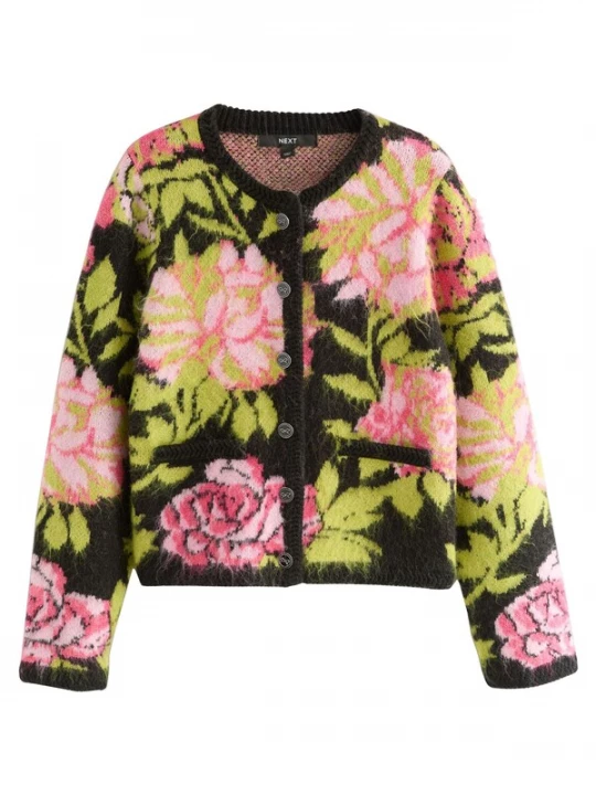 Foto van product Next Gebreid vest appel / rosa / lichtroze / zwart