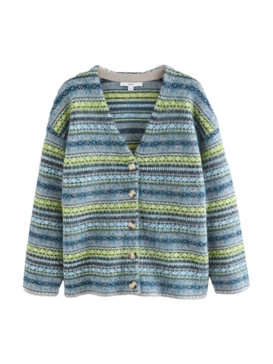 Foto van product Next Gebreid vest blauw / chocoladebruin / grijs / appel