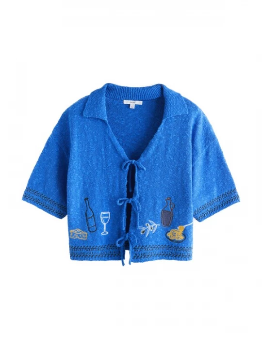 Foto van product Next Gebreid vest blauw / geel / zwart / wit