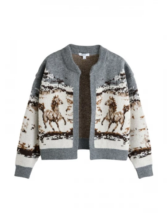 Foto van product Next Gebreid vest bruin / grijs / wit