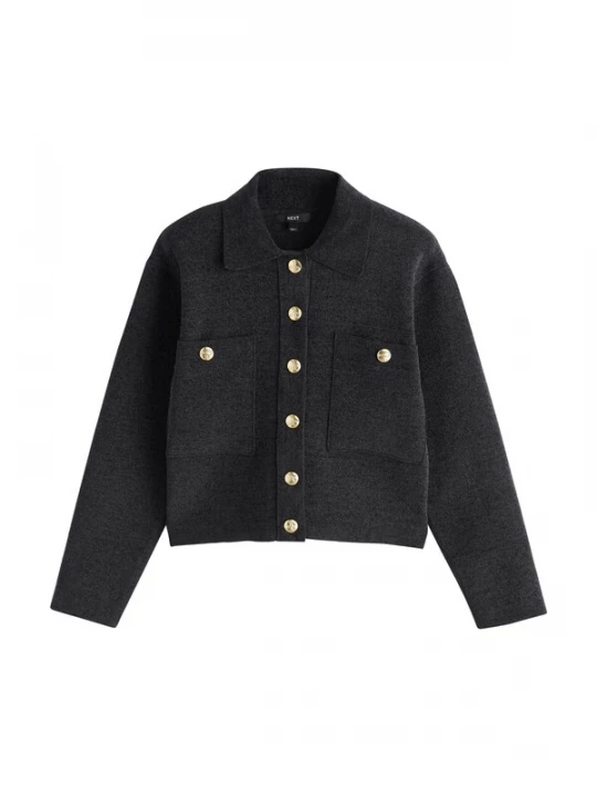 Foto van product Next Gebreid vest 'Chenille' grijs gemêleerd