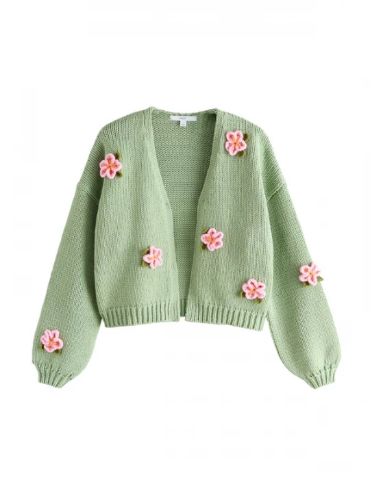 Foto van product Next Gebreid vest groen / pastelgroen / oranje / rosa