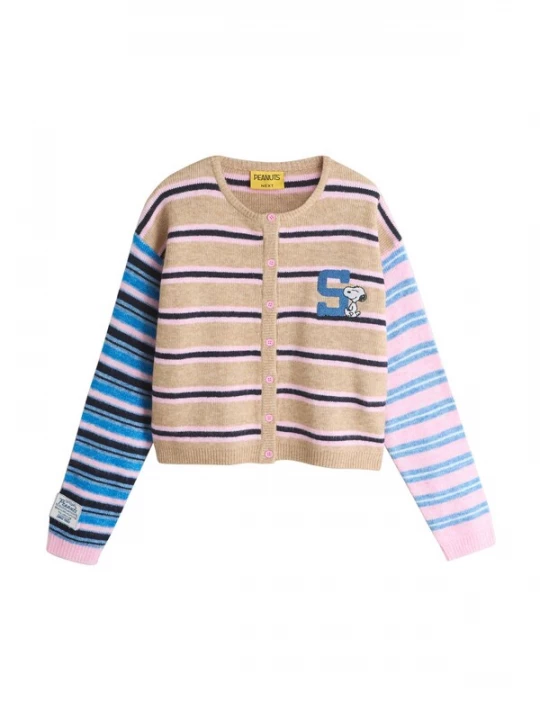 Foto van product Next Gebreid vest lichtblauw / mokka / rosa / zwart