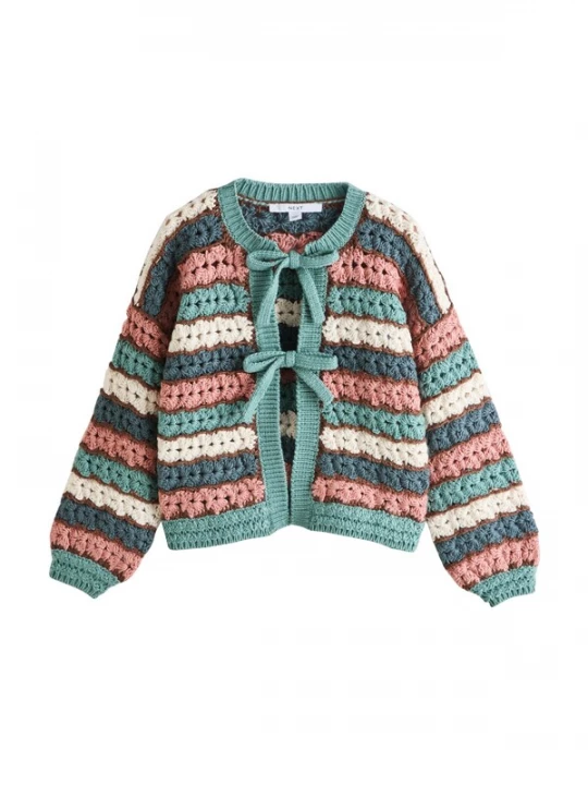 Foto van product Next Gebreid vest sand / cyaan blauw / petrol / pitaja roze