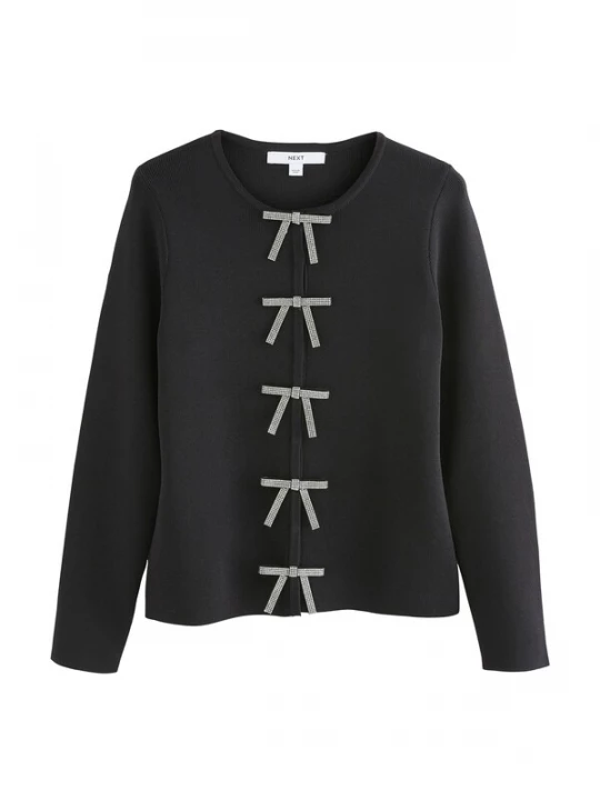 Foto van product Next Gebreid vest zwart / transparant