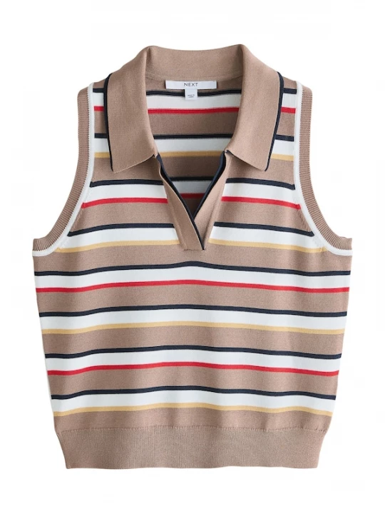 Foto van product Next Gebreide top donkerbeige / navy / rood / wit