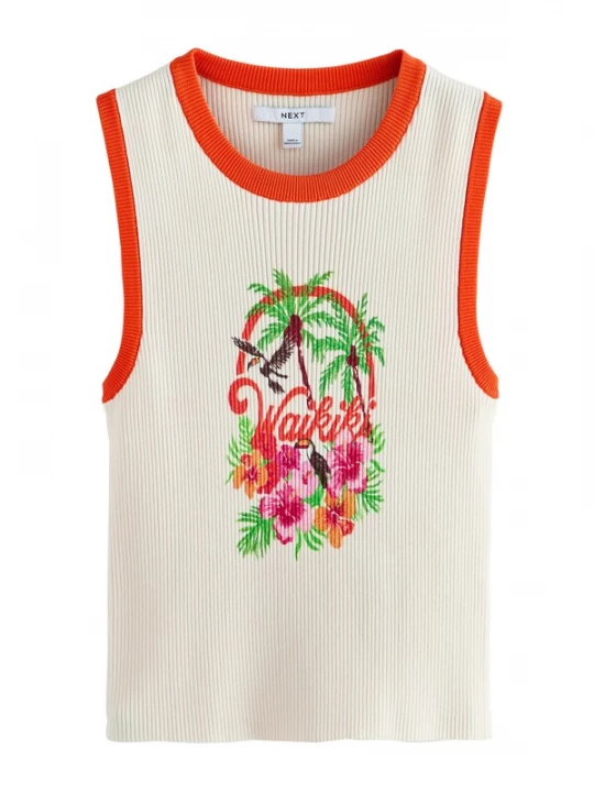 Foto van product Next Gebreide top ecru / jade groen / rosa / lichtrood