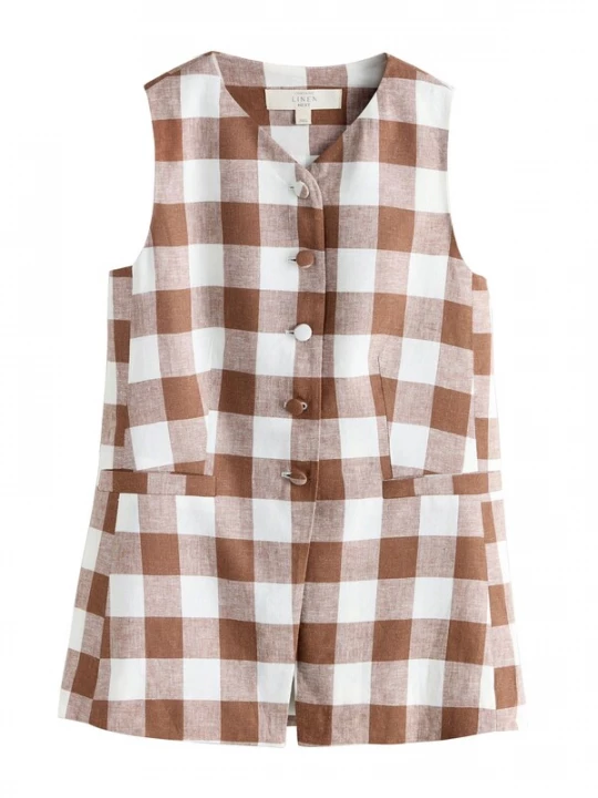 Foto van product Next Gilet chocoladebruin / wit