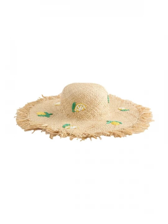 Foto van product Next Hoed 'Frayed Brim Floppy' ivoor / lichtgeel / spar