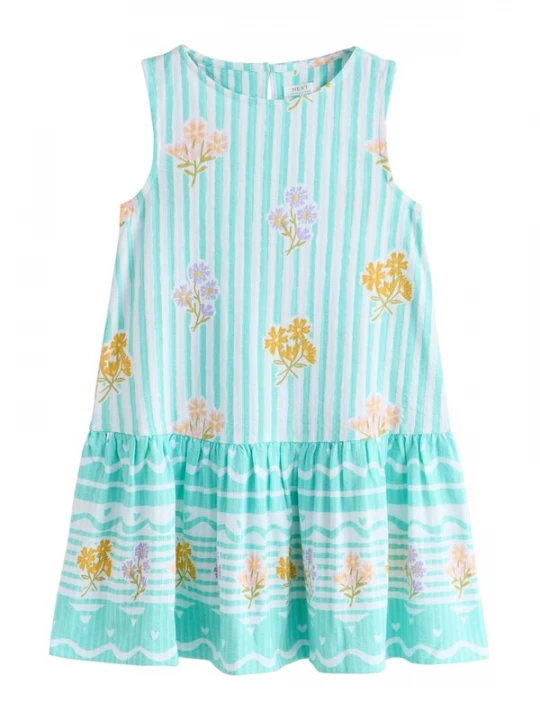 Foto van product Next Jurk aqua / mosterd / rosa / wit