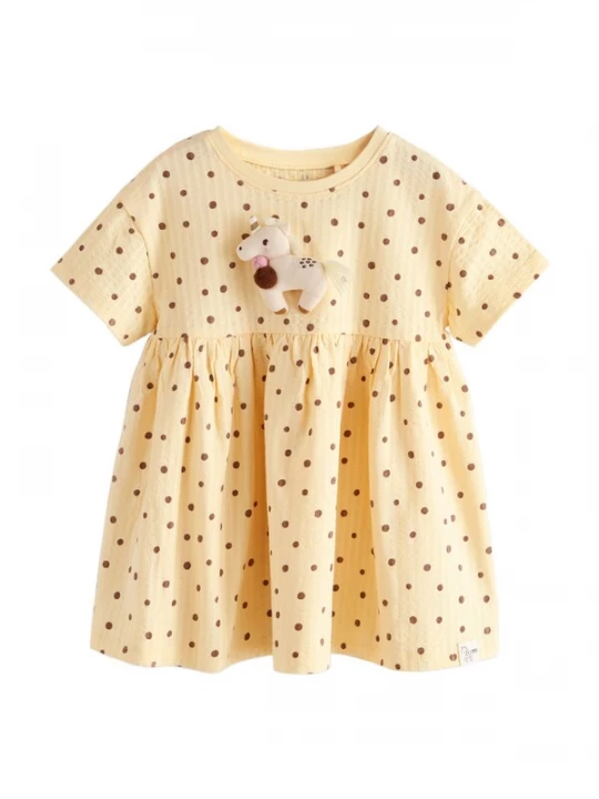 Foto van product Next Jurk beige / bruin / pasteelgeel / pastelroze