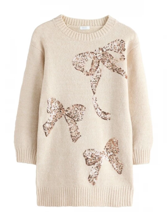 Foto van product Next Jurk beige gemêleerd / goud