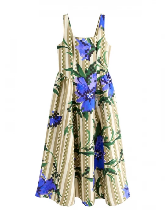Foto van product Next Jurk beige / groen / kaki / violetblauw