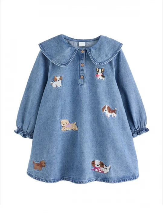 Foto van product Next Jurk blauw denim / bruin / zwart / wit