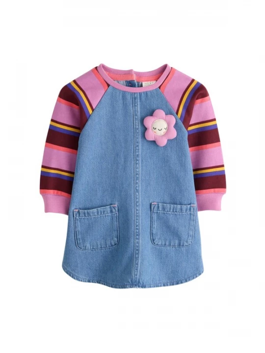 Foto van product Next Jurk blauw denim / rosa / bordeaux / bourgogne