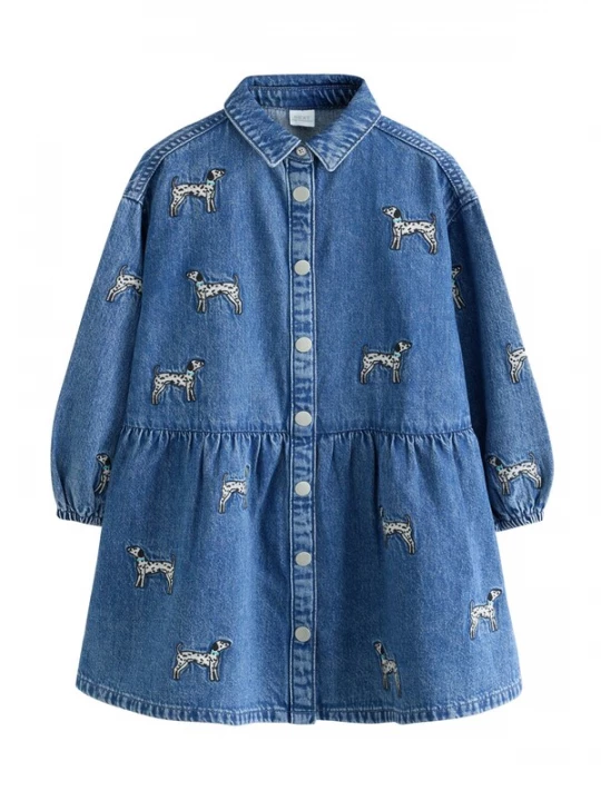 Foto van product Next Jurk blauw denim / zwart / wit