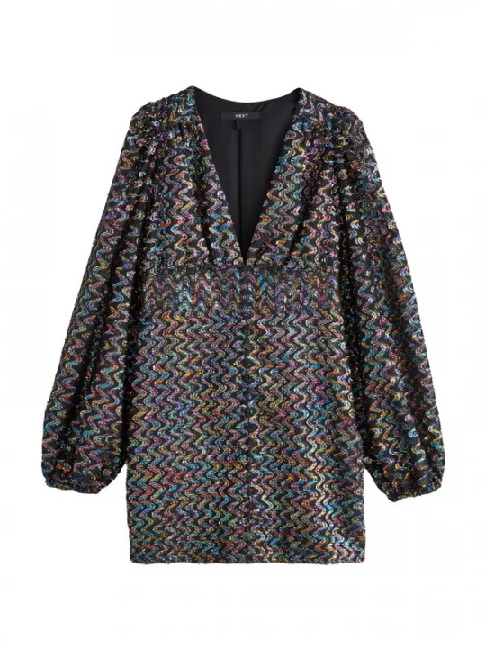 Foto van product Next Jurk blauw / oranje / zwart / zilver