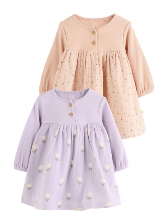 Foto van product Next Jurk bruin / groen / pastellila / rosé