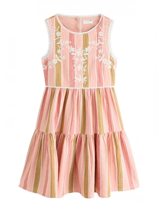 Foto van product Next Jurk bruin / rosa / oudroze / wit