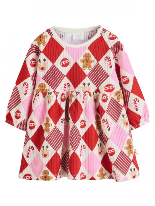 Foto van product Next Jurk bruin / rosa / rood / wolwit