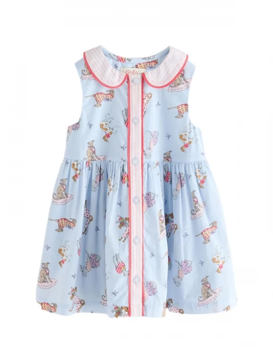 Foto van product Next Jurk 'Cath Kidston' donkerbeige / lichtblauw / lichtrood / wit