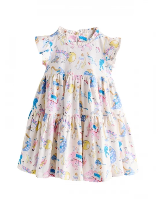 Foto van product Next Jurk crème / blauw / geel / rosa