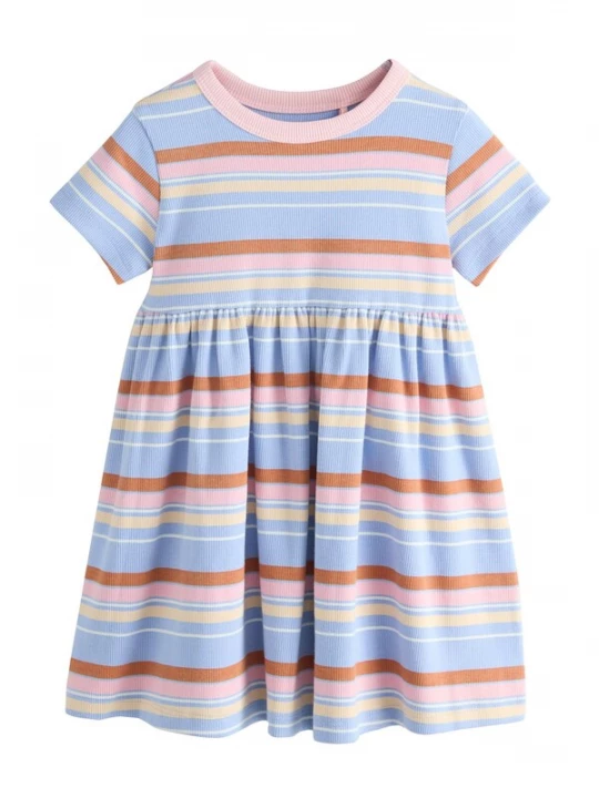 Foto van product Next Jurk crème / blauw / oudroze / lichtrood