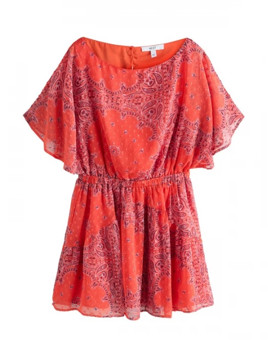 Foto van product Next Jurk donkerlila / oranjerood / offwhite