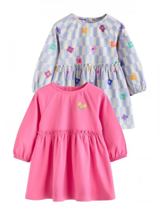 Foto van product Next Jurk duifblauw / fuchsia / wit