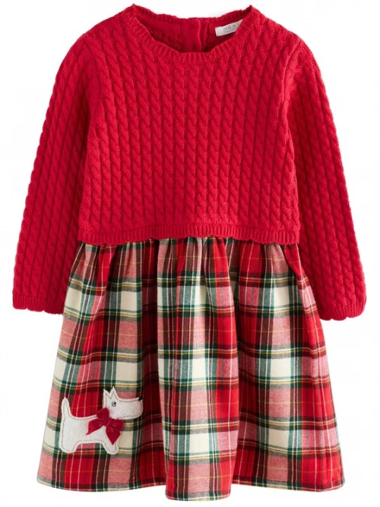 Foto van product Next Jurk geel / spar / rood / wit