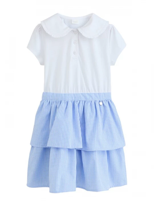 Foto van product Next Jurk 'Gingham School Tiered Rara' lichtblauw / wit