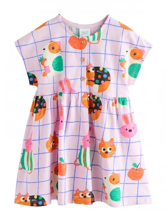 Foto van product Next Jurk jade groen / oranje / rosé / zwart