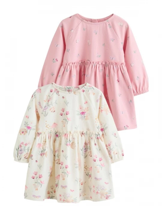Foto van product Next Jurk lichtbeige / donkerbeige / pastelgroen / oudroze