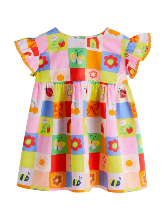 Foto van product Next Jurk lichtblauw / geel / rosa / rood