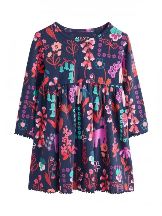 Foto van product Next Jurk navy / aqua / orchidee / watermeloen rood
