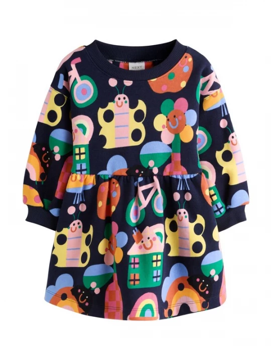 Foto van product Next Jurk navy / geel / oranje / rosa