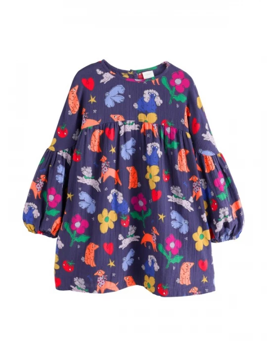 Foto van product Next Jurk navy / goudgeel / lichtgroen / rood