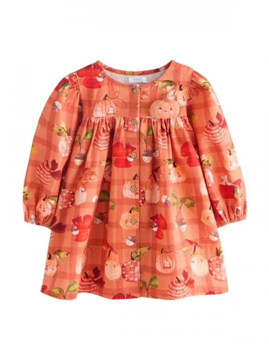 Foto van product Next Jurk olijfgroen / kreeft / rood / wit