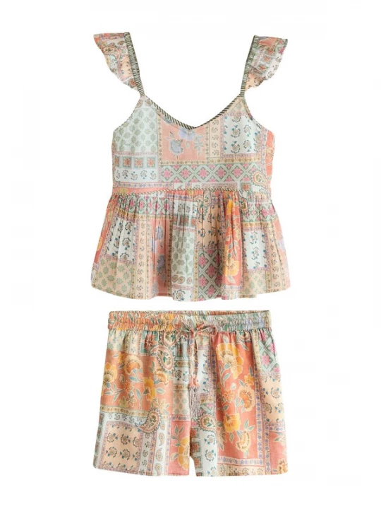 Foto van product Next Korte pyjama blauw / groen / lichtoranje / pink