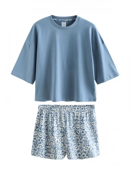Foto van product Next Korte pyjama blauw / wit