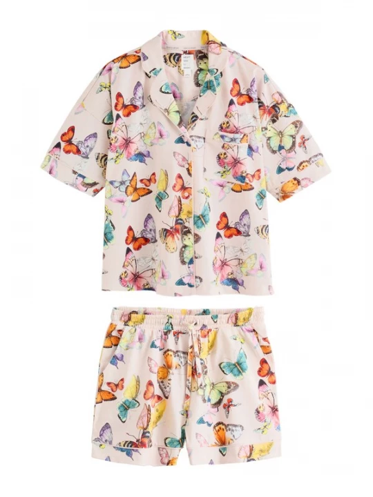 Foto van product Next Korte pyjama crème / azuur / geel / kreeft