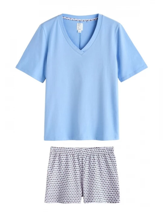 Foto van product Next Korte pyjama hemelsblauw / rosa / bordeaux / wit