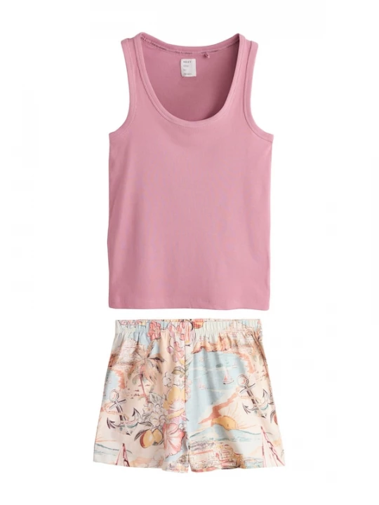 Foto van product Next Korte pyjama lichtblauw / lichtoranje / pink / poederroze