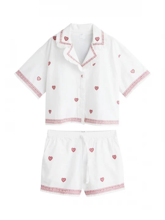 Foto van product Next Korte pyjama rood / wit