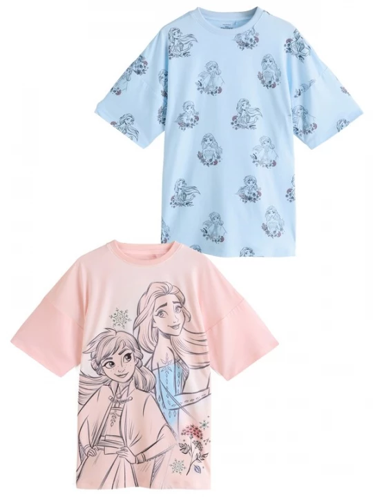 Foto van product Next Nachthemd 'Frozen' lichtblauw / rosa / zwart