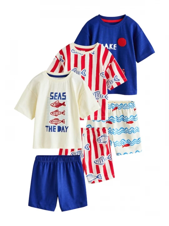Foto van product Next Nachtkledij azuur / donkerblauw / rood / wit